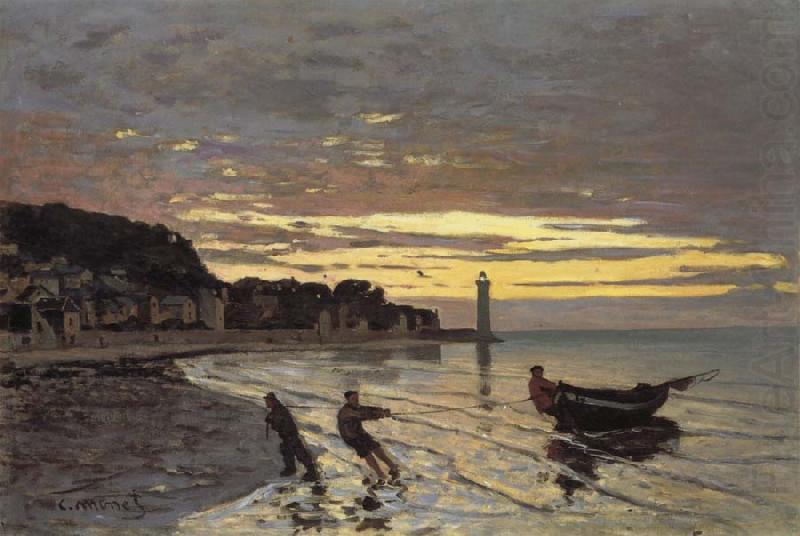 Towing of a Boat at Honfleur, Claude Monet